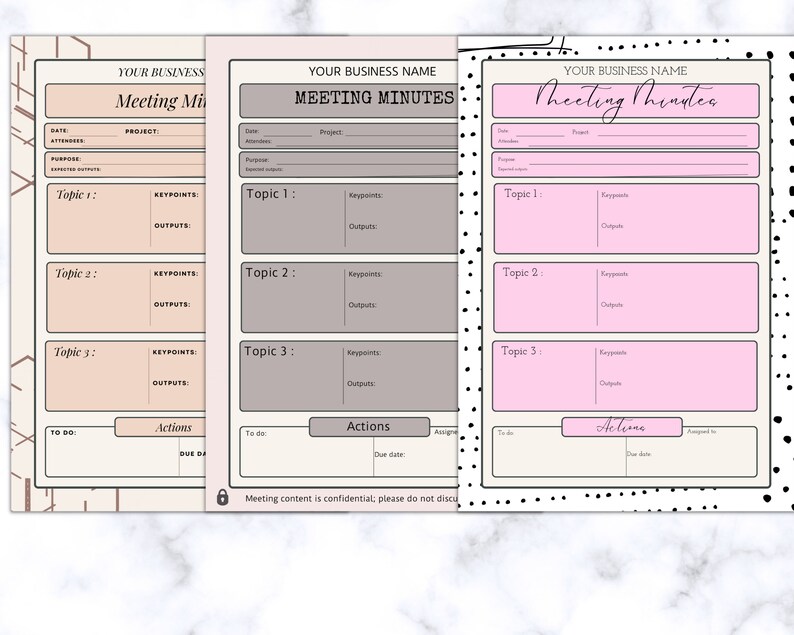 Meeting Minutes US Letter Printable Meeting Notes Template Digital Meeting Notes Business Meeting Agenda Printable Project Meeting Notes