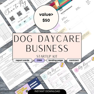 Dog Daycare Business Kit Pet Business Contracts Boarding Agreement Forms Dog Boarding Business Essentials CRM Report Cards Templates Booking