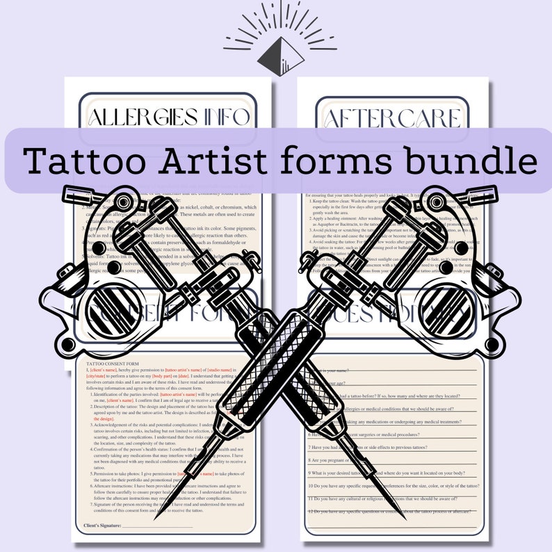 Editable and Printable Tattoo Client Intake Form Tattoo Business Tattoo