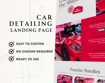 Car Detailing Website Template: Sales Page, Canva Editable (Digital Download)