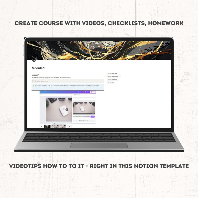 Notion Course Template, Digital Course Template, Online Course Template, Build A Course in Notion, How to Create A Digital Course