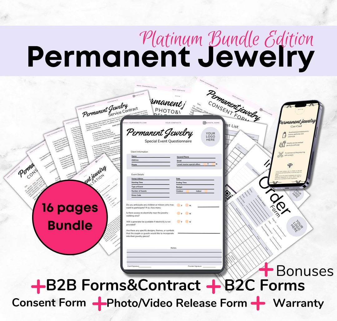 Permanent Jewelry Waiver Permanent Jewelry Kit Permanent Etsy