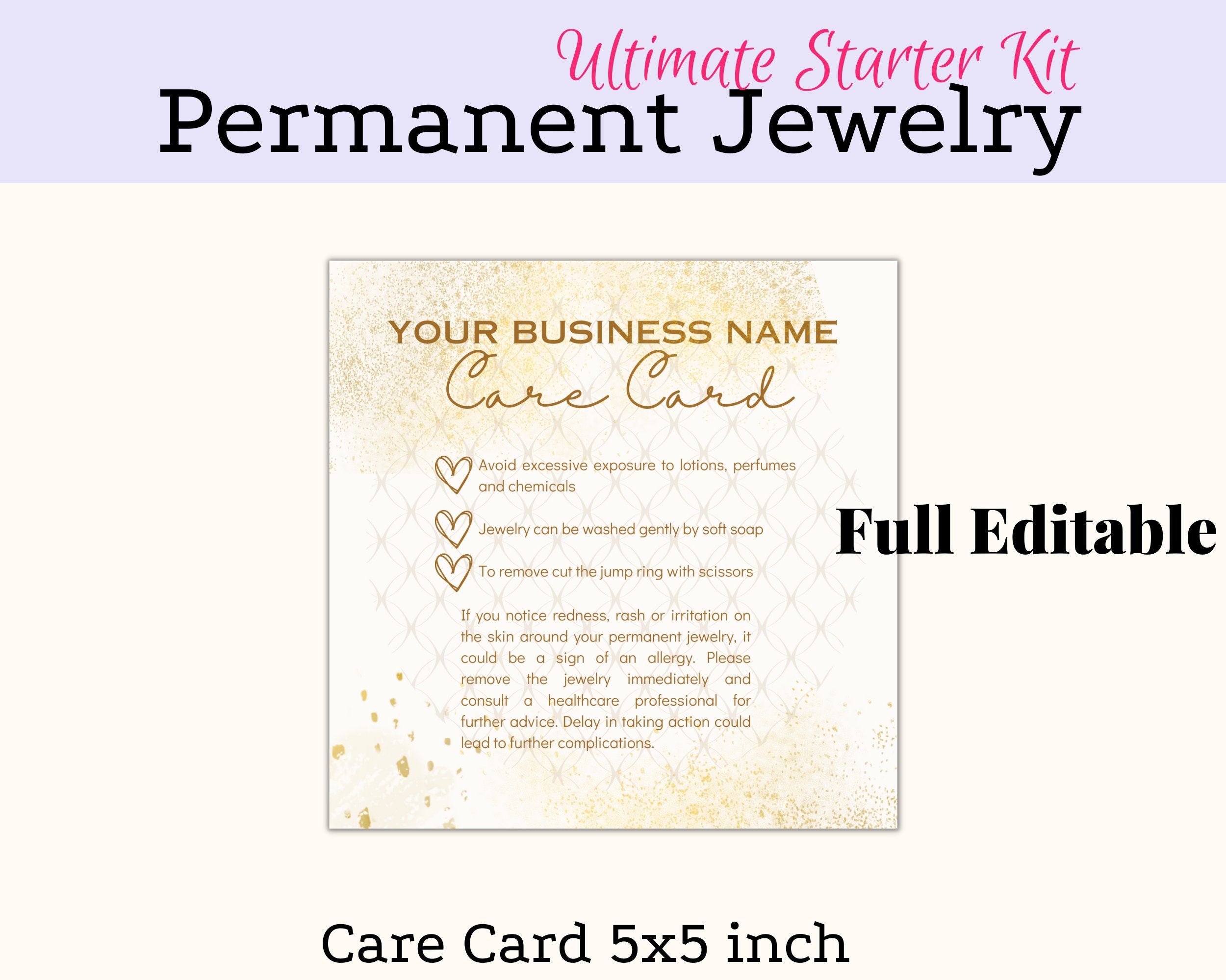 Permanent Jewelry Business Starter Kit Permanent Jewelry Consent Forms