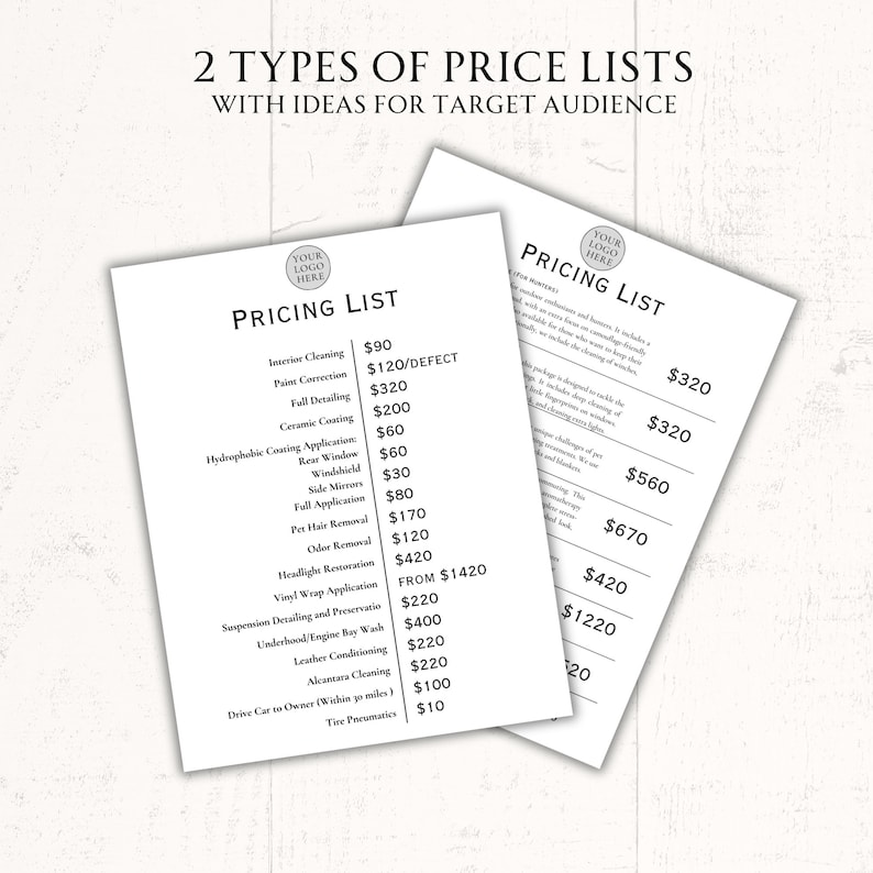 Car Detailing Premium Forms Vehicle Detailing Pricing Form Auto Detailing Business Work Order Template Professional Car Wash Forms Car Care