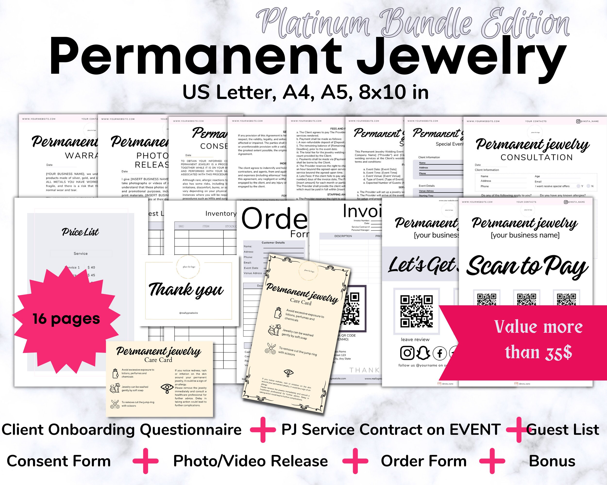 Permanent Jewelry Starter Kit Permanent Jewelry Waiver Etsy