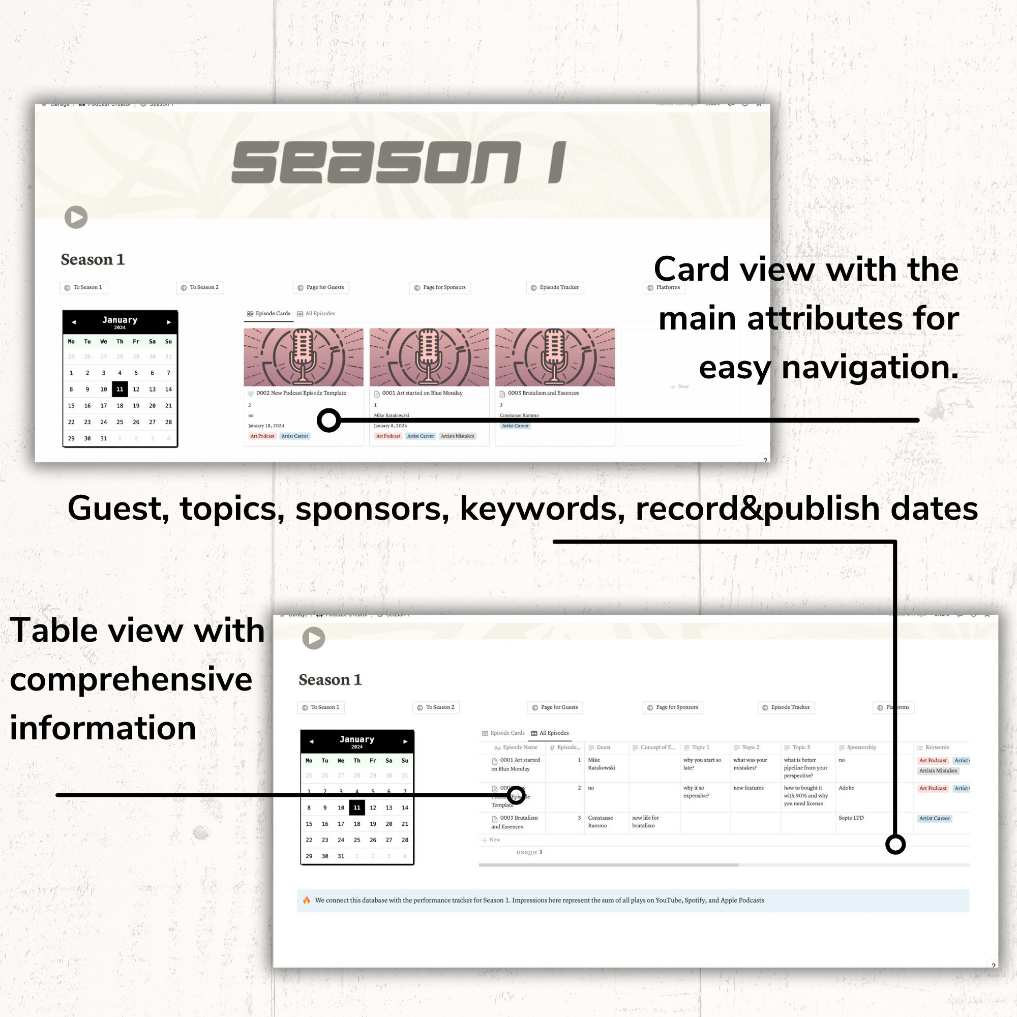 Podcast Planner Notion Template for Podcast Creators Podcast Kit ...
