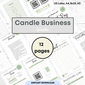 Candle Business Supplies Inventory Form Candle Business Starter Kit Candle Business Documents Candle Order Form Candle Care Card Candle