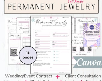 Permanent Jewelry Forms Permanent Jewelry Kit Permanent Jewelry Business Bundle Permanent Jewelry Consent Form Jewelry Business Contract