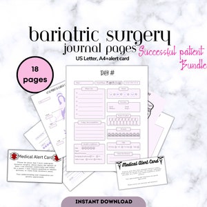 Girly Bariatric Surgery  Bariatric Planner Gastric Bypass Gastric Sleeve Tracker Weight Loss VSG Food Journal VSG Gift Weight Loss Journal