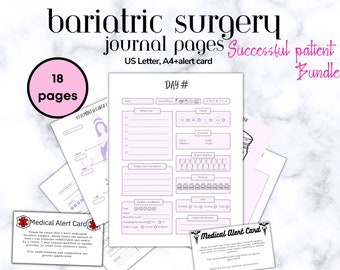 Girly Bariatric Surgery  Bariatric Planner Gastric Bypass Gastric Sleeve Tracker Weight Loss VSG Food Journal VSG Gift Weight Loss Journal