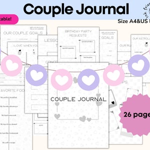Couple Journal Couple Planner Printable Planner Gender-neutral Relationship Journal Instant Download Love is Love Reflection Journal