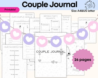 Paar Journal Paar Planner Afdrukbare Planner Genderneutrale Relatie Journal Instant Download Love is Love Reflection Journal