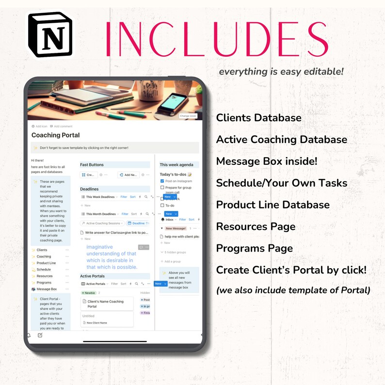 Notion Template Coaching Portal Coaching Resources Coaching Client ...