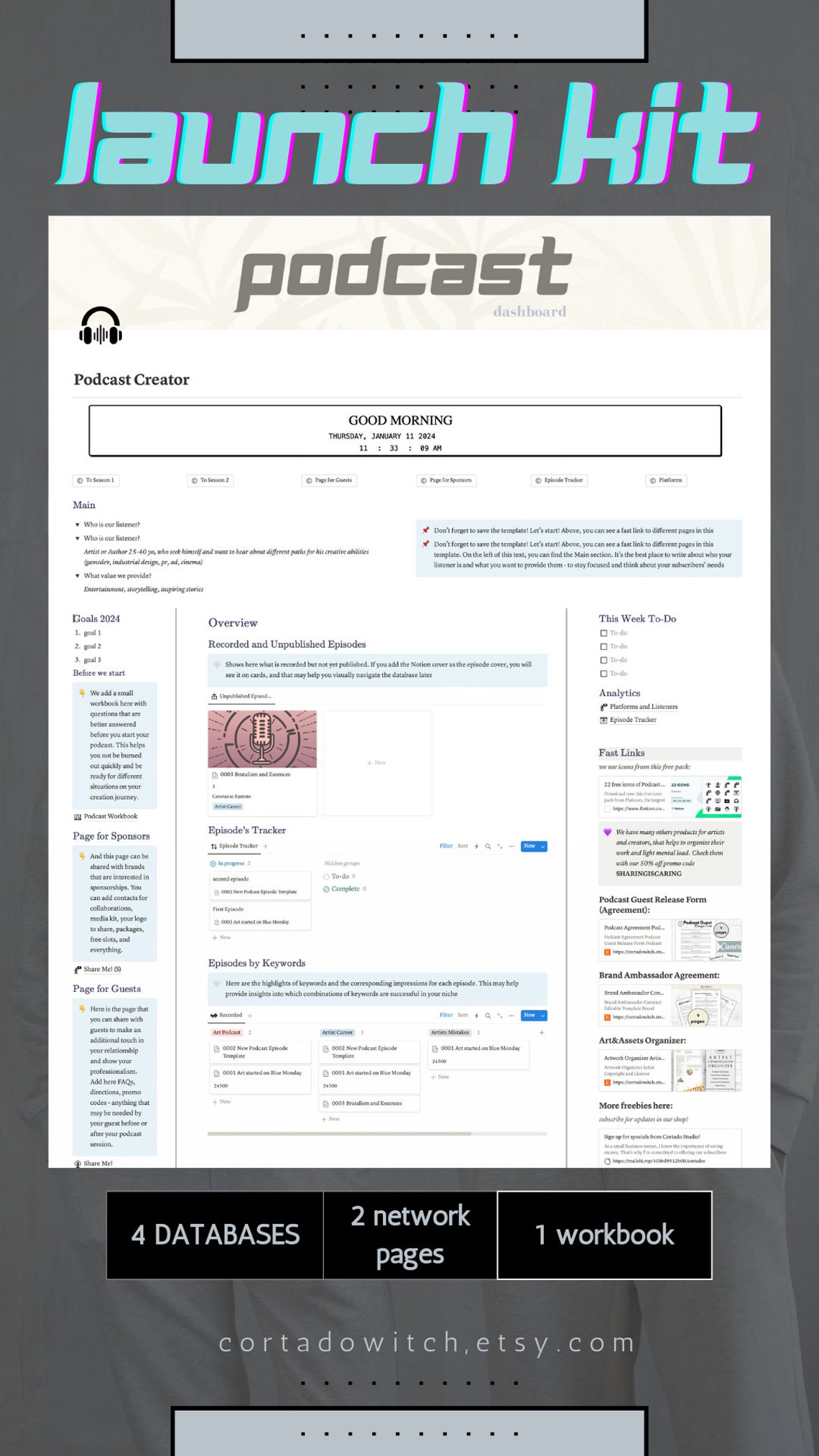 Podcast Planner Notion Template for Podcast Creators Podcast Kit ...