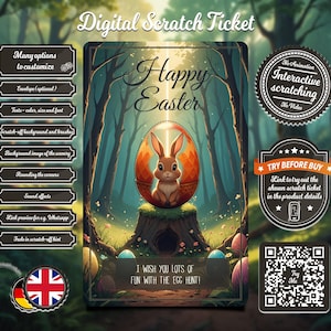Billet à gratter numérique de Pâques personnalisable - Carte à gratter Ecards - Carte à gratter en ligne personnalisable