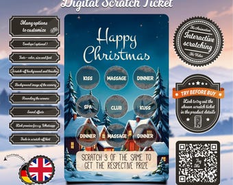 Aanpasbaar digitaal kerstkraskaartje - Ecards kraskaart - Personaliseerbaar online kraskaart