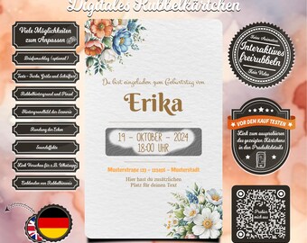 Digitale Einladungs - Rubbelkarte Personalisierbar - Ecard Rubbelkarte - Individuelle Online Rubbellos