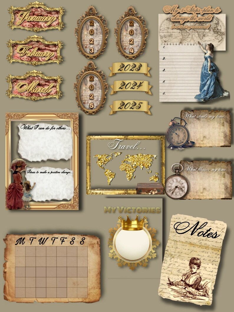 Ancient Victorian Printables for Journals - Etsy