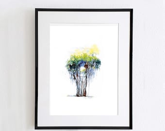 tree house, artprint, poster, art print, Christine Scharfen, watercolours, decoration