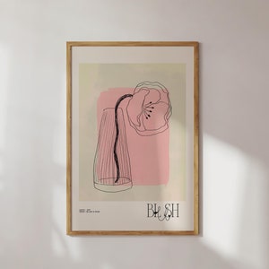 Kitchen Wall Art Digital Download Neutral Dining Room Print Vintage Kitchen Illustration Poster Printable Wall Art Pink Kitchen Decor