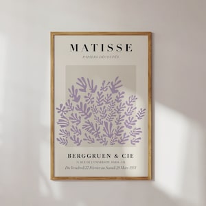 Matisse Print DIGITAL DOWNLOAD Retro Exhibition Poster Purple Printable Wall Art Abstract Mid Century Modern Decor Vintage Poster