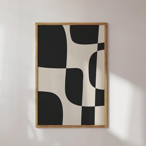 Neutral Abstract Wall Art Digital Download Minimalistic Black and Beige Art Print Printable  Modern Aesthetic Poster Mid Century Wall Decor