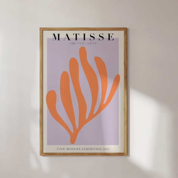 Matisse Print DIGITAL DOWNLOAD Retro Exhibition Poster Orange and Purple Printable Wall Art Abstract Mid Century Modern Decor Vintage Poster