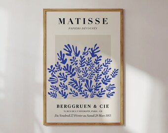 Blue Matisse Print, Exhibition Poster, Matisse Wall Art, Blue Wall Art, Matisse Print Download, Downloadable Prints