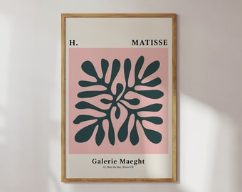 Matisse Print Pink Wall Art Exhibition Poster Retro Poster Modern Downloadable Prints Living Room Art Abstract Wall Art