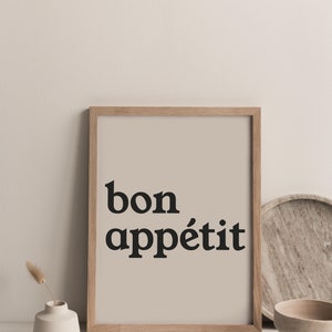 Minimalist Kitchen Decor Bon Appetit Print Black Quote Art Digital Download Neutral Kitchen Wall Art Printable Trendy Art Aesthetic Poster image 9