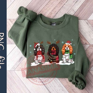 Cavalier King Charles Spaniel Christmas PNG, Christmas Dog Png, King Charles Spaniel Png, Dog Mom Png, Dog Lover Png, Instant Download