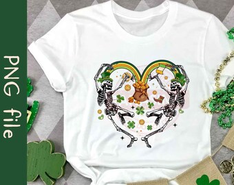 Dancing Skeleton St Patricks Day PNG, Funny Skeleton Png, Lucky Png, Shamrock Png, Irish Png, Saint Patricks Day Png, Instant Download