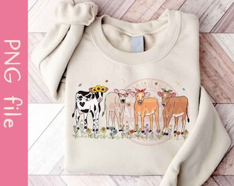 Funny Cow PNG, Mothers Day Png, Cow Lover Png, Heifer Png, Western Png, Mom Shirt Png, Floral Cow Png, Farm Animal Png, Instant Download