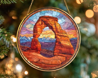 Arches National Park Glass Ornament, US National Park Gift, National Park Art, Nature Ornament, Hiker Gift, Christmas Decor, Travel Ornament
