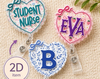 Personalized Nurse Badge Reel, Teacher Badge Reel, Nursing Student Gift, Gift for Nurse, Medical Student Gift, Monogram Badge Reel