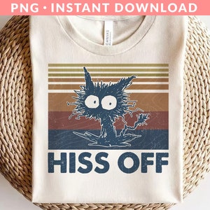 HISS OFF Meow Angry Black Cat Yellow Eyes, Tiger Eyes Cat Premium T-Shirt