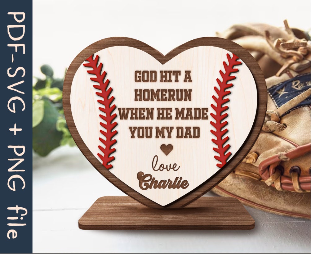 Personalized Baseball Sign SVG God Hit A Homerun When He Made Etsy