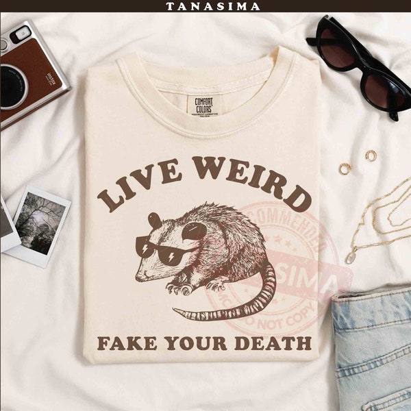 Live Weird Fake Your Death SVG PNG Files, Opossum Svg, Possum Svg, Funny Animal Svg, Meme Svg, Animal Lover Svg, Instant Download