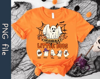 Personalized Grandma’s Little Boos PNG, Custom Grandma With Grandkids Name Png, Halloween Png, Ghost Png, Boo Png, Sublimation Printing