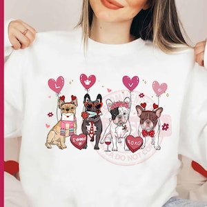 Bouledogue français Saint-Valentin PNG, Saint-Valentin chien Png, amour Png, Saint-Valentin Png, amateur de bouledogue français Png, chien maman Png, téléchargement immédiat