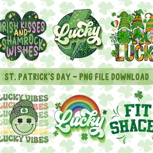 St Patricks Day PNG Bundle, St Patrick Bundle Png, Smiley Face Png, Lucky Gnome Png, Fit Shaced Png, DIGITAL DOWNLOAD, Sublimation Printing