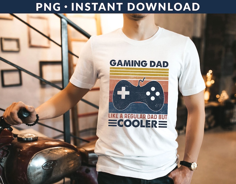 Gaming Dad Shirt PNG File, Gamer Dad Shirt Png, Father's Day Shirt Png, Retro Dad Shirt Png, Funny Dad Shirt Png, Instant Download image 1