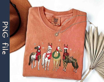 Christmas Horse PNG, Christmas Png, English Christmas Png, Cowboy Christmas Png, Horse Lover Png, Farm Animal Png, Instant Download