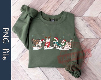 Christmas Cat PNG, Christmas Png, Cat Lover Png, Cat Mom Png, Cute Cat Png, Funny Cat Png, Christmas Light Png, Instant Download