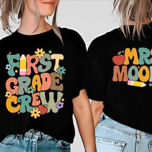 Personalized Teacher Grade PNG, Custom Teacher Name Png,  First Day Of School Png, Retro Teacher Png, Back To School Png, Digital Download