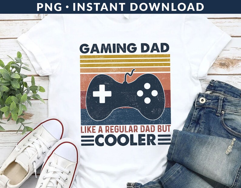 Gaming Dad Shirt PNG File, Gamer Dad Shirt Png, Father's Day Shirt Png, Retro Dad Shirt Png, Funny Dad Shirt Png, Instant Download image 2