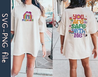 You Are Safe With Me SVG PNG File, Lgbt Rainbow Svg, LGBTQ Svg, Pride Ally Svg, Lgbtq Ally Svg, Human Rights Svg, Instant Download