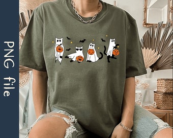 Ghost Cat PNG File, Pumpkin Cat Png, Halloween Cat Png, Black Cat Png, Cat Lover Png, Spooky Cat Png, Instant Download
