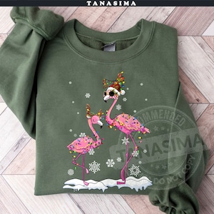 Flamingo Christmas PNG, Christmas Png, Pink Flamingo Png, Funny Christmas Png, Funny Flamingo Png, Christmas Lights Png, Instant Download