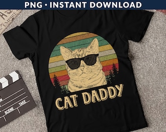 Katze Papa PNG, lustige Katze Png, coole Katze Png, Retro Katze Png, Katzenliebhaber Png, Vintage Katze Png, Katze Papa Png, Katzenbesitzer Png, Instant Download